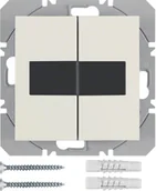 Systemy inteligentnych domów - Hager Hager KNX RF B.Kwadrat/B.3/B.7 kremowy ścienny nadajnik radiowy 2-krotny płaski z baterią słoneczną quicklink B_85656182 - miniaturka - grafika 1