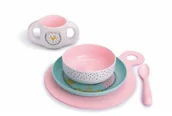 Sztućce dla dzieci - SUAVINEX Zestaw naczyń Hello Fox fuksja 3158373 - miniaturka - grafika 1