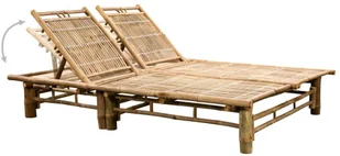 vidaXL 2-osobowy leżak z poduszkami bambusowy 3063959 - Leżaki ogrodowe - miniaturka - grafika 4