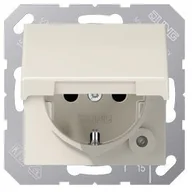 Gniazdka elektryczne - Jung JUNG gniazdo wtykowe z zestykiem ochronnym 16 A 250 V z ochroną przed dotykiem i pokrywa z klapką Serie AS 500 Biały, 1 sztuki, AS 1520 KIKL AS 1520 KIKL - miniaturka - grafika 1