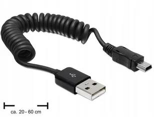 Delock Kabel USB AM-USB Mini Spirala 20-60cm AKDEKKU0001 - Kable USB - miniaturka - grafika 5