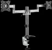 Akcesoria do monitorów - Logilink BP0077 Podwójny uchwyt biurkowy do monitora aluminiowy BP0077 - miniaturka - grafika 1