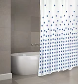 Zasłony prysznicowe - MSV cotexsa by MSV Premium Anti-przeciw pleśni materiałowa zasłona prysznicowa  anty-bakteryjne, można prać w temperaturze °, 100% wodoszczelna, z 12 pierścieni do zasłony prysznicowej  poliester, "thika" - miniaturka - grafika 1