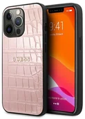 Etui i futerały do telefonów - Guess Croco Stamp Lines - Etui iPhone 13 Pro różowy GUHCP13LPCRBPI - miniaturka - grafika 1