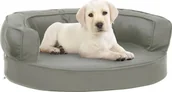 Legowiska dla psów - Vidaxl Legowisko dla psa 60x42 cm stylizowane na lniane szare 171295 - miniaturka - grafika 1