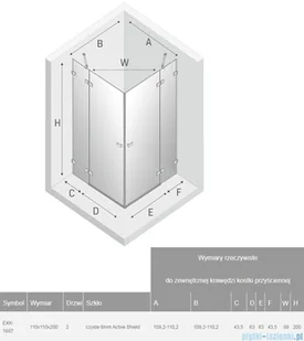 New Trendy Avexa Gold 110x110x200 EXK-1887 - Kabiny prysznicowe - miniaturka - grafika 3