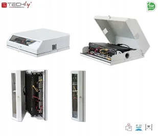 Techly Pro TechlyPro Płaska szafka wisząca 19 6U + 3U ze szklanym okienkiem szara (101768) - Szafy rack - miniaturka - grafika 3