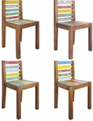 Krzesła - vidaXL Lumarko Krzesła stołowe, 4 szt., lite drewno z odzysku 326180 - miniaturka - grafika 1