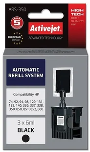 ActiveJet Automatic Refill System HP 336 / 337 / 338 / 350 Bk 3x6ml ARS-350 - Zestawy do napełniania tuszy i tonerów - miniaturka - grafika 2
