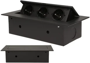 Orno Gniazda wpuszczane w blat 3x230VAC czarne OR-AE-1335/B - Gniazdka elektryczne - miniaturka - grafika 4