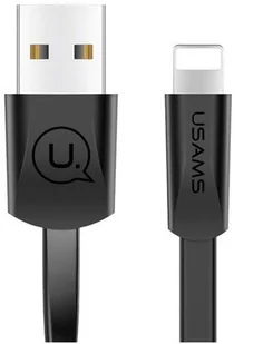 USAMS Kabel płaski U2 US-SJ199 Lightning 1,2m czarny - Kable USB - miniaturka - grafika 2