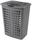 Kosze na bieliznę - Curver 00049 212 04 Box Victor na pranie, 60 L, srebrny/antracyt 00049-212-04 - miniaturka - grafika 1