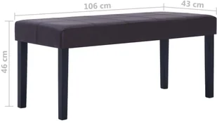 vidaXL Ławka, 106 cm, brązowa, sztuczna skóra vidaXL - Ławki do przedpokoju - miniaturka - grafika 8