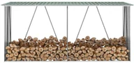 Garaże i wiaty - vidaXL Wiata na drewno, stal galwanizowana, 330 x 84 x 152 cm, zielona - miniaturka - grafika 1