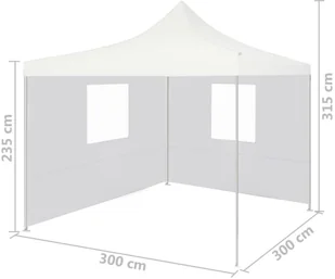 vidaXL Profesjonalny, składany namiot imprezowy, 2 ściany, 3x3 m, stal 48862 - Pawilony ogrodowe - miniaturka - grafika 9