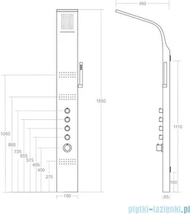 Corsan Kaskada panel prysznicowy z mieszaczem czarny A-014AMCZARNY | - Panele prysznicowe - miniaturka - grafika 2
