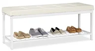 Szafki na buty - Relaxdays szafka na buty XXL, tapicerka siedziska ze skóry PU, otwarta, półka na buty, metal, wys. 49 x 115 x 40 cm, wers. Kolory 10023311_49 - miniaturka - grafika 1