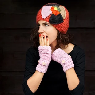 Art of Polo Grubo dziergane mitenki - Rękawiczki - miniaturka - grafika 2