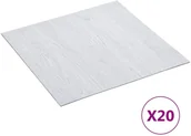 Panele podłogowe - VidaXL Lumarko Samoprzylepne panele podłogowe, 20 szt., PVC, 1,86 m, białe! 330165 VidaXL - miniaturka - grafika 1