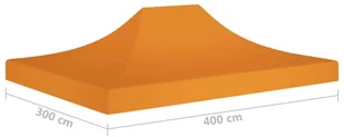 vidaXL Dach do namiotu imprezowego, 4 x 3 m, pomarańczowy, 270 g/m - Pawilony ogrodowe - miniaturka - grafika 7
