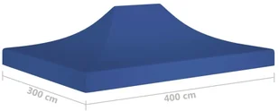 vidaXL Dach do namiotu imprezowego, 4 x 3 m, niebieski, 270 g/m - Pawilony ogrodowe - miniaturka - grafika 7