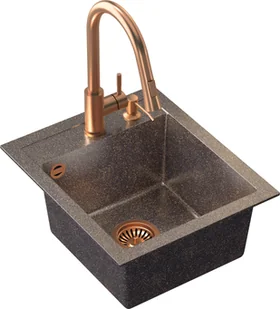 STEINER Quadron Zlewozmywak granit + bateria + dozownik miedź JOHNNY 100 ART4350C1BP_3323502_PVDBSC1_D - Zlewozmywaki z baterią - miniaturka - grafika 3