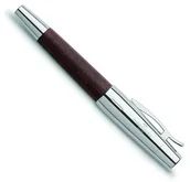 Pióra kulkowe - Faber Castell 148200 E-Motion pióro, drewno/chrom, wraz z opakowaniem na prezent, drewno brzozowe ciemnobrązowe 148211 - miniaturka - grafika 1
