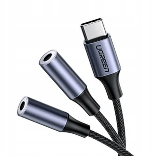 Ugreen kabel przewód rozdzielacz słuchawkowy USB Typ C - 2x 3,5 mm mini jack AUX 20cm szary (30732) 30732 - Kable komputerowe i do monitorów - miniaturka - grafika 3