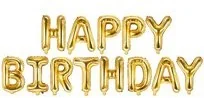 PartyDeco Balon foliowy "Happy Birthday", złoty, zestaw FB6M-019 - Balony i akcesoria - miniaturka - grafika 3