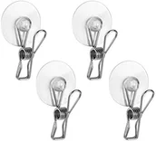 Wieszaki łazienkowe - InterDesign Inter wzornictwo 22410eu klipsy przez do kuchni, biura, pod prysznic z przyssawką do przechowywania  -częściowy zestaw, polerowana stal nierdzewna 3,99 x 11,99 x 21,89 cm 22410 - miniaturka - grafika 1