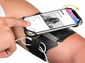 Etui i futerały do telefonów - VUP+ Etui opaska sportowa armband VUP+ na ramię do telefonu Czarne 8158X1 - miniaturka - grafika 1