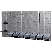 Pozostałe wyposażenie warsztatu - Metalowa tablica narzędziowa uchwyty + 7 kuwet - miniaturka - grafika 1