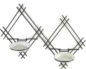 Kwietniki - Kwietnik ścienny metalowy podwójny LOFT - miniaturka - grafika 1