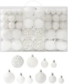 Bombki - vidaXL vidaXL Zestaw bombek, 100 elementów, biały - miniaturka - grafika 1