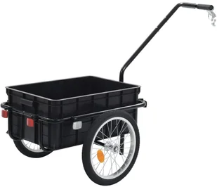 VidaXL Przyczepa rowerowa transportowa, 155x61x83 cm, stalowa, czarna 91771 VidaXL - Akcesoria rowerowe - miniaturka - grafika 7