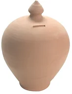 Skarbonki - H+H H & H 1924430 H & H skarbonka okrągły, surowa, 30 cm, ceramika, brązowy 1924430 - miniaturka - grafika 1