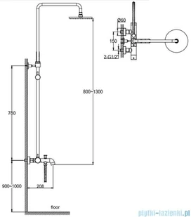 KOHLMAN Axel zestaw wannowo-prysznicowy natynkowy chrom QW277A | - Baterie umywalkowe - miniaturka - grafika 2