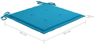 vidaXL vidaXL Poduszki na krzesła ogrodowe, 4 szt., błękitne, 50x50x4 cm - Poduszki na krzesła - miniaturka - grafika 6