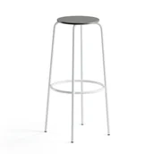Taborety i hokery - AJ Produkty Stołek barowy TIMMY, rama biały, siedzisko ciemnoszary, 830 mm - miniaturka - grafika 1