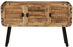 vidaXL Szafka z litego drewna mango, 120 x 30 x 76 cm - Szafki do salonu - miniaturka - grafika 5