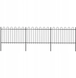 Vidaxl z zaokrąglonymi końcami, stalowe, 5,1x1,2 m, czarne - Ogrodzenia - miniaturka - grafika 3