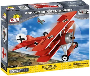COBI COBI 2974 MA Fokker Dr.1 Red Baron - niemiecki samolot myśliwski p6 - Samoloty i helikoptery - miniaturka - grafika 3