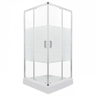 Novoterm Kabina kwadratowa 80x80 Madera STR SQ MADERA.SQ-80-B/B - Kabiny prysznicowe - miniaturka - grafika 3