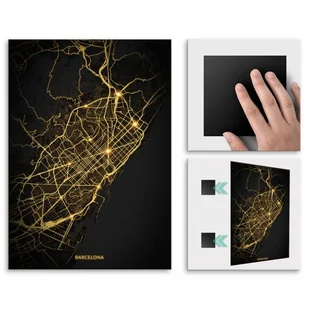 Pix4home Plakat metalowy Mapa City Lights Barcelona M POS-M-03463 - Plakaty - miniaturka - grafika 3