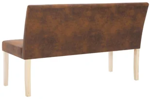 vidaXL Ławka, 139,5 cm, brązowa, sztuczny zamsz vidaXL - Ławki do przedpokoju - miniaturka - grafika 6