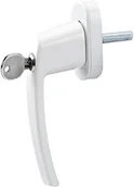 Inne - Olympia FGS 100 zamykany uchwyt okienny z 2 kluczykami każdy. Zabezpieczenie okna z zamkiem kwadratowym 7 x 7 mm. Długość trzpienia 35 mm. Powlekany metal., biały - miniaturka - grafika 1