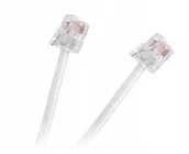 Patchcordy - TEL0033F-7,5 Przewód tel.wt.-wt.biały 7,0m - miniaturka - grafika 1