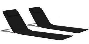 Składane czarne maty plażowe F4-C45 - Leżaki ogrodowe Składane czarne maty plażowe F4-C45 - Leżaki ogrodowe - miniaturka - grafika 1