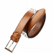 Paski - Pas-Max (PL) Pasek Skórzany (PL) "IMITACJA SZYCIA" Skóra Licowa 30 mm JASNY BRĄZ - miniaturka - grafika 1