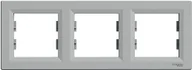 Klawisze i ramki - Schneider Ramka 3-krotna Asfora pozioma aluminium EPH5800361 - miniaturka - grafika 1